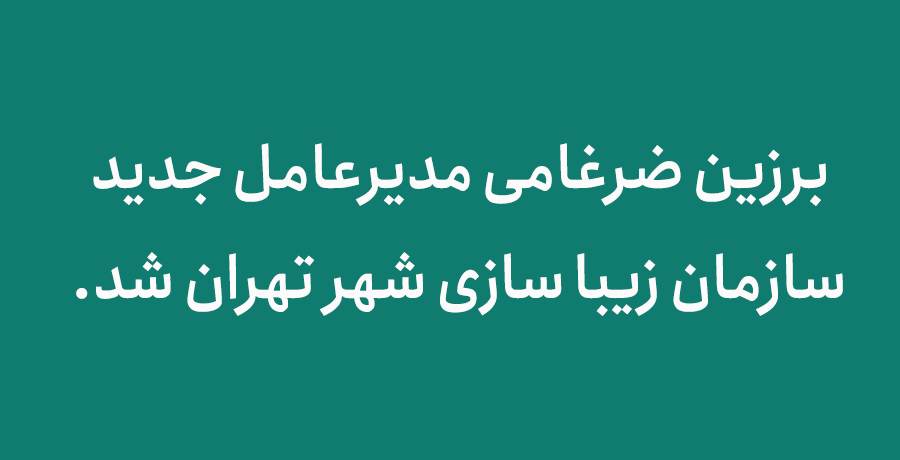 برزین ضرغامی مدیرعامل جدید سازمان زیبا سازی شهر تهران شد. 